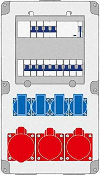 Steckdosen-Kombination CEE-Steckdosen: 1x5/32A+2x5/16A 4 Schuko-Steckdosen