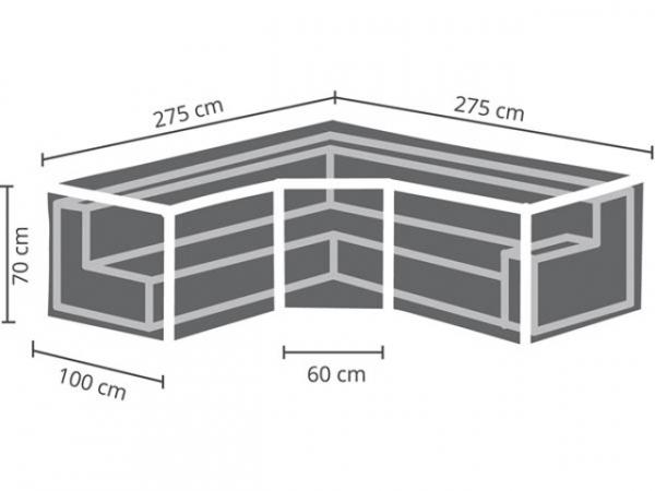 Schutzhülle für Lounge Set Trapez Oclstrap, Abmessungen: 275/100x275/100x70 cm