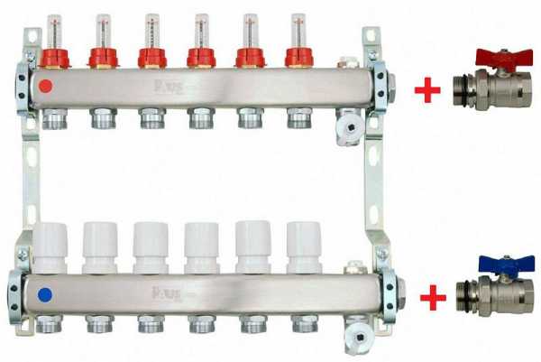 Buderus Edelstahlverteiler 6 Heizkreise Fußbodenheizung
