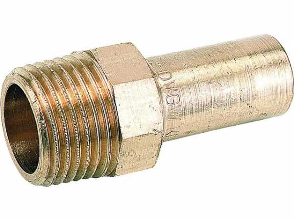Gas Pressfitting Rotguß Einstecknippel DN15 1/2''x18 mm AGxi V-Kontur