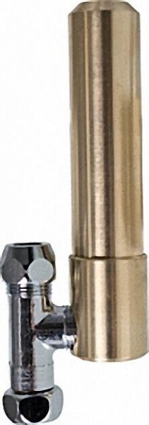 Druckschlagdämpfer Mes. roh mit Aufsatz T-Stück 3/8''x10mm auf das Eckventil