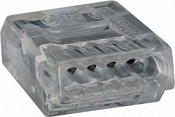 Verbindungsdosenklemmen 273 5-Leiter-Klemmen, transparent 5x0, 75-1,5mm², VPE=100