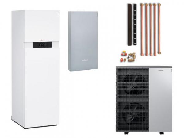 Paket Vitocal 222-S Luft/Wasser-Wärmepumpe Split 7,0kW AWBT-M-E-AC 221.C10 Anschluss nach oben, Speicher 220L, Z017631