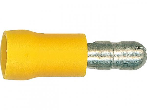 Rundstecker halbisoliert 4,0mm²- 6,0mm², 5,0mm, Farbe gelb, VPE 100 Stück