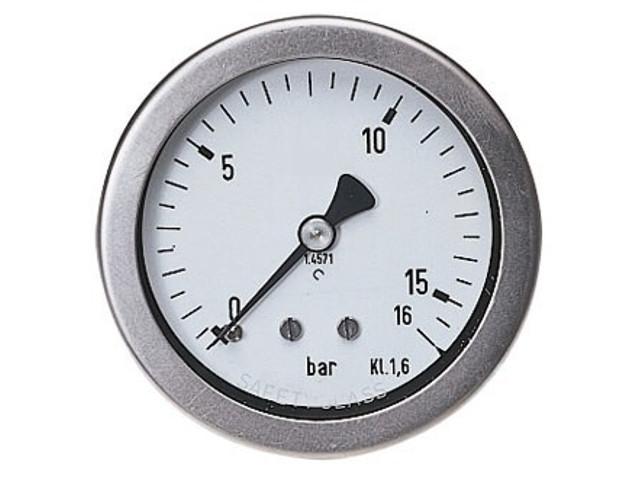 1/0 bar CHEMIEAUSFÜHRUNG 63 mm Edelstahl Manometer 
