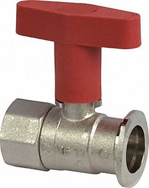Pumpenflanschkugelhahn 1'' mit Iso-T-griff vernickelt
