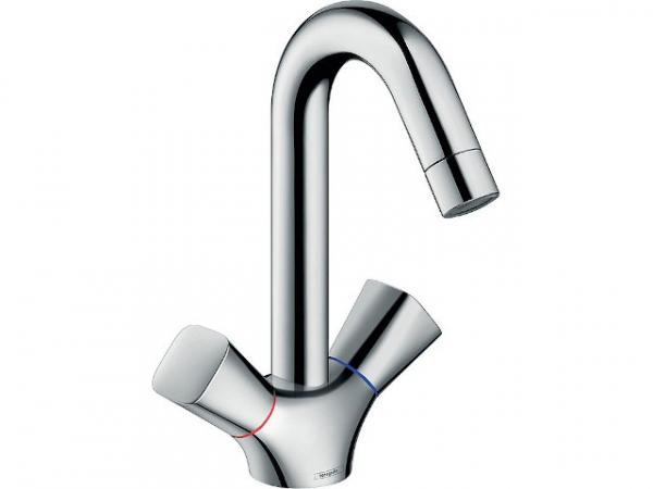 Zweigriff-Waschtischmischer Hansgrohe Logis mit Ablaufgarnitur, chrom