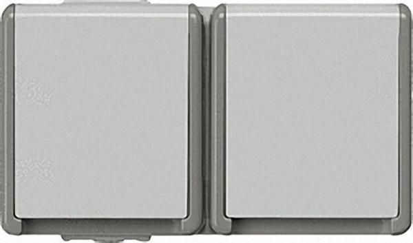 Aufputz-SCHUKO-Steckdose 151mm x 66mm x 54mm 2fach/ Schutzart IP44 / 1 Stück