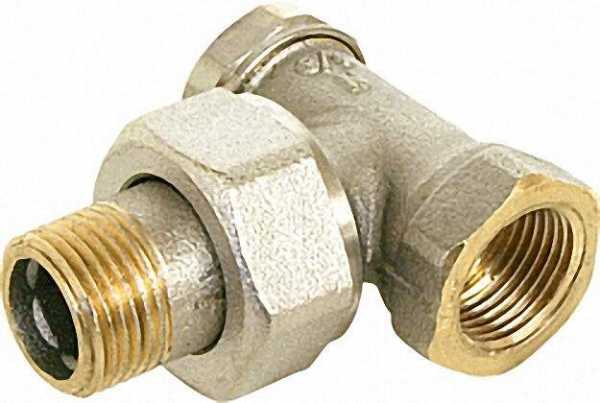 EVENES Heizkörperverschraubung Eckform 3/8'' vernickelt
