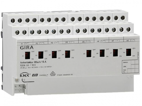 GIRA Schaltaktor 8-fach 16A mit Handbetätigung KNX REG
