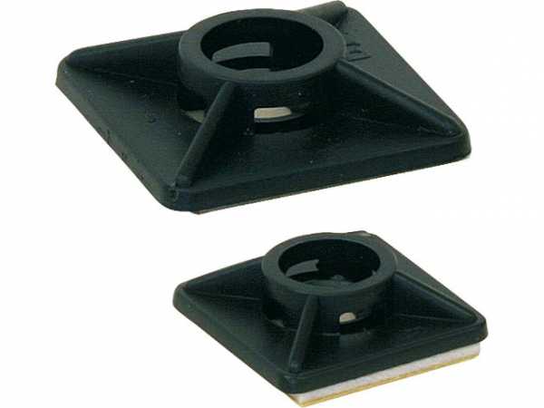 Klebesockel für Kabelbinder 19x19 mm, Farbe schwarz, VPE 100 Stück
