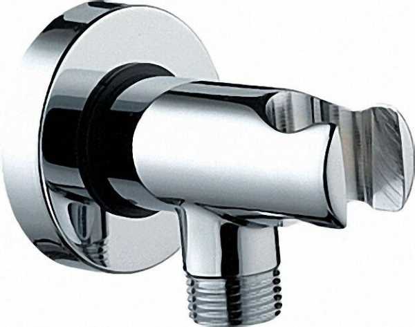 EVENES Wandanschlussbogen DN 15, chrom mit Brausehalter