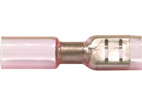 Flachsteckhülsen 6, 3mm Schrumpfschl Isolation, 0,5-1,5mm² Farbe rot, VPE 10 Stück