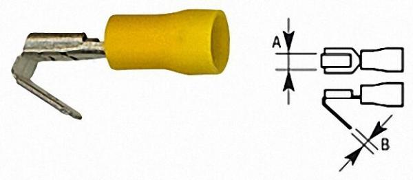 Flachsteckhülse mit Abzweigung isoliert, 4,0mm²-6,0mm², 6, 3 x 0, 8mm Farbe gelb, VPE = 100 Stück
