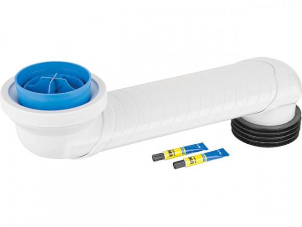 WC Versprungbogen PVC DN 90/100 Flexible Länge 60-350 mm einstellbar