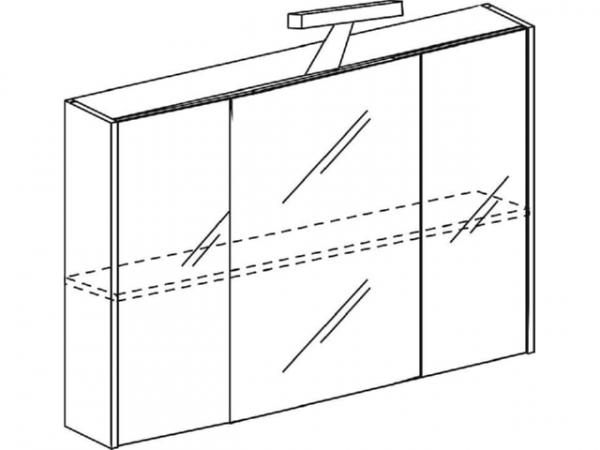 Spiegelschrank mit Beleuchtung Eiche natur, 3 Türen 1050x750x188mm