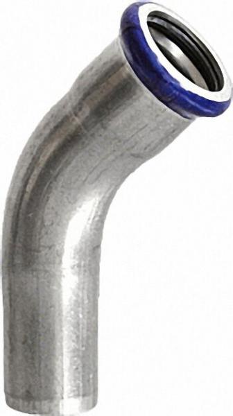 Edelstahl-Pressfitting Bogen 45°, DN 28 mit einseitigem Einschiebende