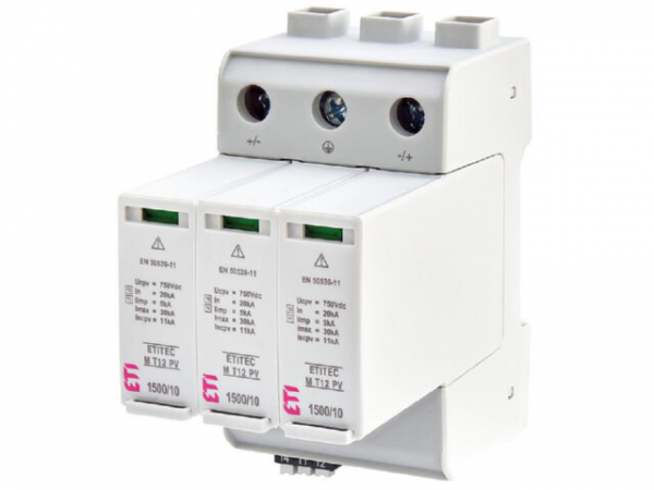 ETI Kombiableiter für PV, ETITEC M T12 PV 1500/10 Y RC, REG