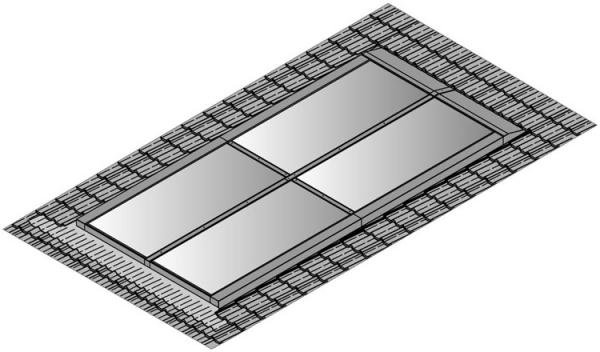 VIESSMANN Bef.-Satz Dachintegration zweireihig, Biberschwanz, Schiefer, 20-65°, 2x 10 Kollektoren Typ SV2G