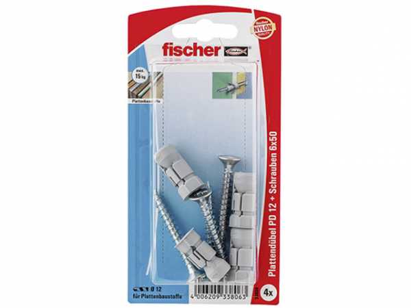 Fischer 33806 Plattendübel PD 12 S mit Schraube SB-Programm