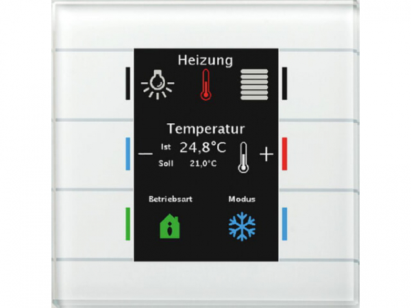 Glastaster II Smart MDT mit Farbdisplay und Temperatursensor, Weiß