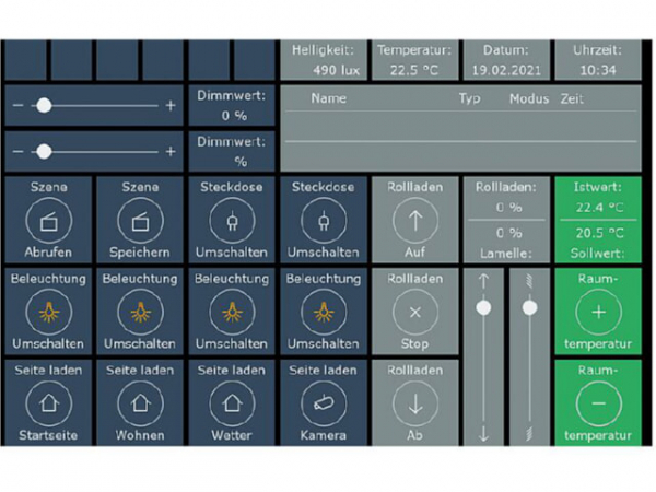 VisuControl Pro Software Touchpanel