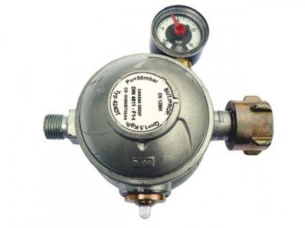 Niederdruckregler 2-stufig mit Manometer Ausgangsdruck 50 mbar