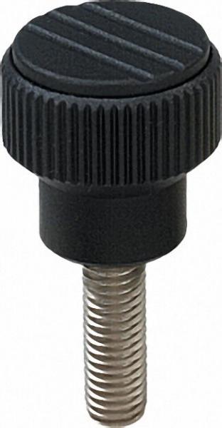 Rändelknopf mit Aussengewinde M 6 x 20