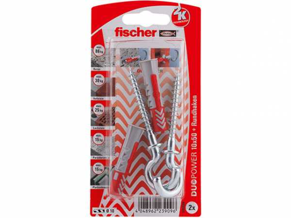 Fischer DuoPower 10x50 RH mit Rundhaken, 535224 SB-Programm