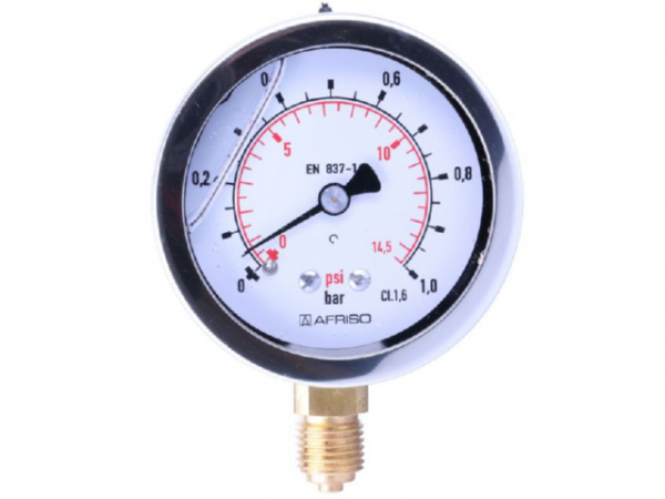 Manometer Glyzerin NG 63 radial 0 bis 1 bar