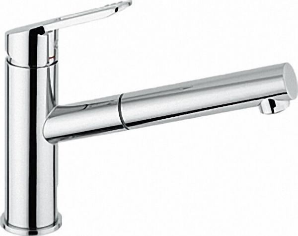 EH-Spültischmischer New Road herausziehb. Handbr., schwenkb. Körper Ausladung 200mm, Auslaufhöhe 125