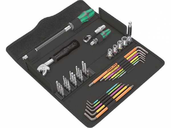 Bit-Set 35-teilig mit Bithalter und Stiftschlüssel-Set in Textilbox für Fensterbauer