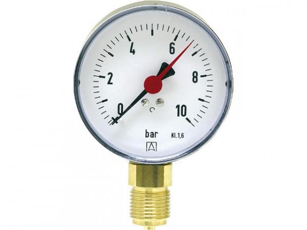 Manometer -1/+5 bar, Durchmesser 80mm für G1/2 DN 15 1/2" radial