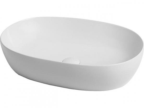 Aufsatz-Waschtisch Clas, 600x400mm aus Keramik, weiß ohne Hahnloch