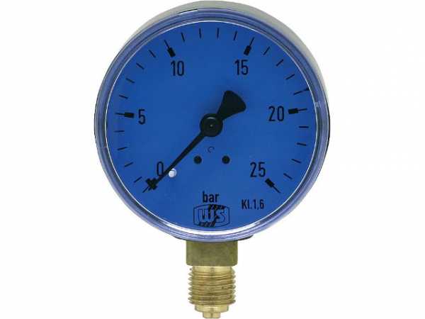 Öldruckmanometer ohne Glyzerindämpfung 0-25 bar, Durchmesser 63 mm, 1/4" unten, DN 8 1/4" B radial