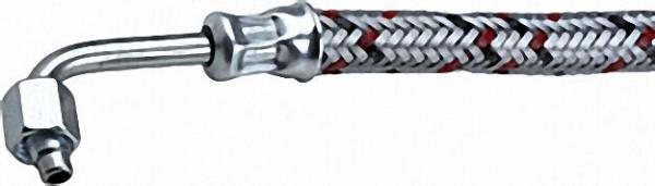 Ölschlauch einerseits 3/8'' Überwurfür mutter, anderseits Rohrbogen 90 SR 6 LLR 1250 lg. Körting