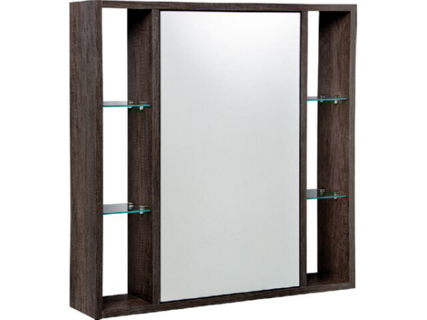 Spiegelschrank Lucky m. offenen Seitenteile und 1 Türe, mit E-Box, Chateau Eiche, 740x750x160mm