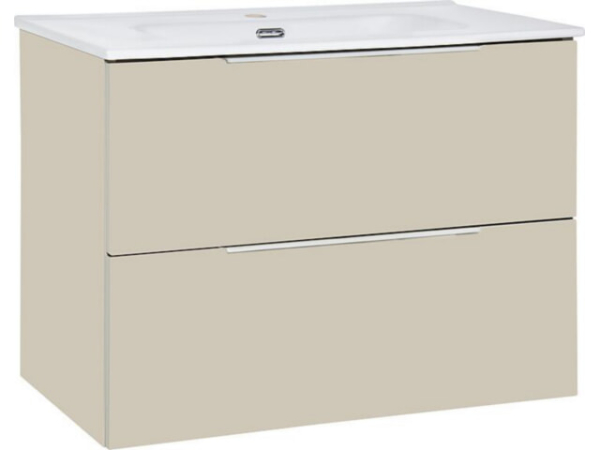 WTU+Mineralguss-WT Bali, Taupe Hochglanz, 2 Auszüge, 810x620x460m