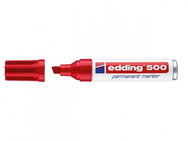 EDDING Permanentmarker 500 rot Strichbreite 2 - 7mm Keilspitze