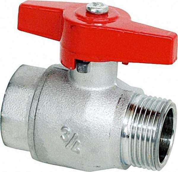 Kugelhahn Messing PN20 voller Durchgang mit Flügelgriff R 1/2'' IGxAG