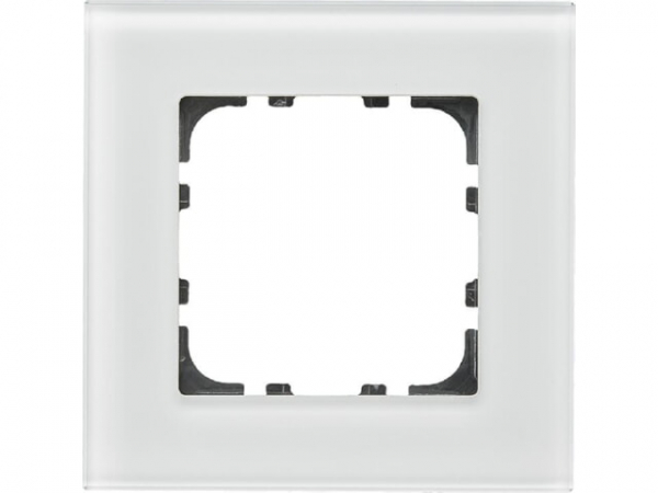 Glasrahmen Taster 1-fach für 55 mm Programme, Weiß