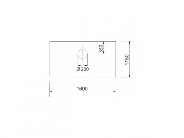 Buderus 7747213245 Bodenplatte Fire SL, Glas Rechteck, BxHxT = 1600x6x1150 mm, Bohrung Ø 200 mm, klar