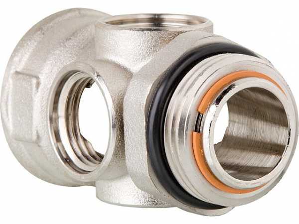 Anschluss-Stück DN25 selbstdichtend mit 3 Anschlüssen 1/2''