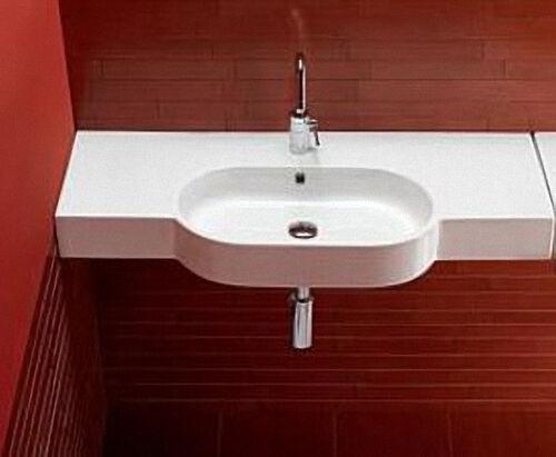 Waschtisch, Waschbecken AREA aus Keramik mit 1 Hahnloch, weiß, BxHxT:9 Waschtisch, Waschbecken AREA aus Keramik mit 1 Hahnloch, weiß, BxHxT:9