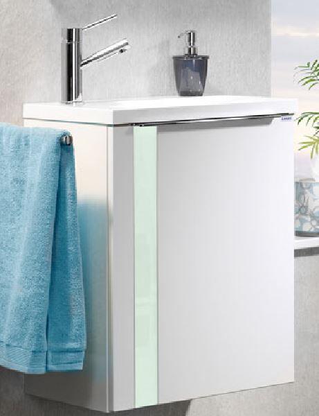 LANZET 7270312 VEDRO Waschtischunterschrank: + Becken 49x60x32 links weiß/mint, 1 Tür