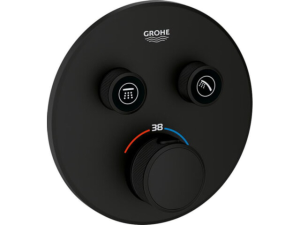 UP-Thermostat Grohe Grohtherm SmartControl phantom black mit 2 Absperrventilen