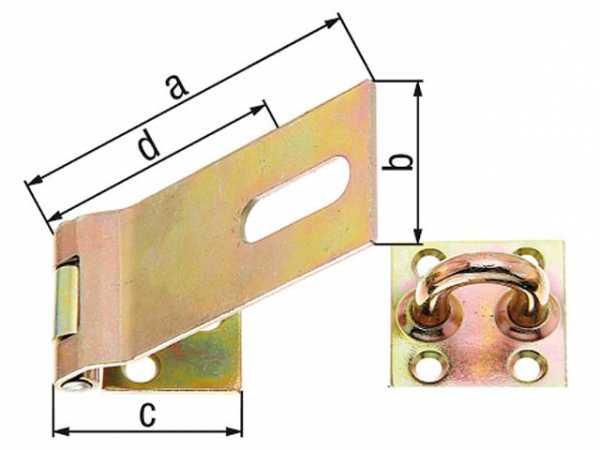 Überfalle Sicherheitsaus- führung, 153mm, gelb verzinkt