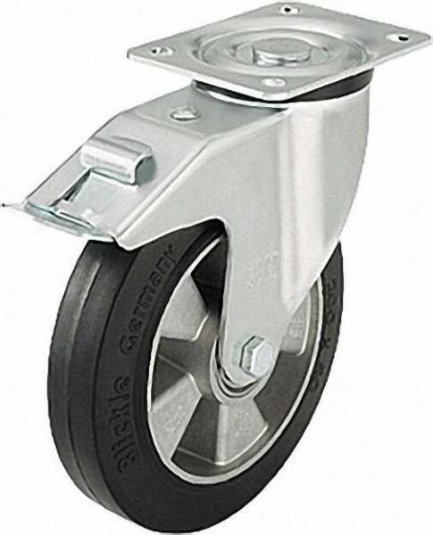 BLICKLE Schwerlast Lenkrolle mit Feststeller L-ALEV 160K-FI, Tragfähigkeit 350 kg Rad D= 160mm, Plat