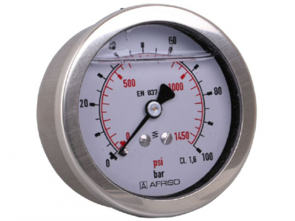 Manometer Glyzerin NG 63 axial 0 bis 100 bar