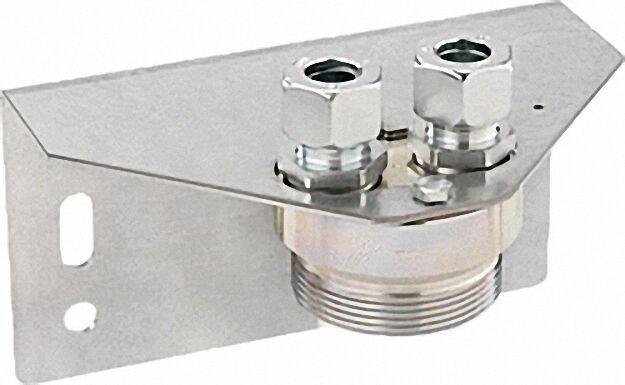 Halterung für 1-Stutzen Gaszähler G2, 5-G4-G6 2'' x RVS 18, 180° drehb Halterung für 1-Stutzen Gaszähler G2, 5-G4-G6 2'' x RVS 18, 180° drehb